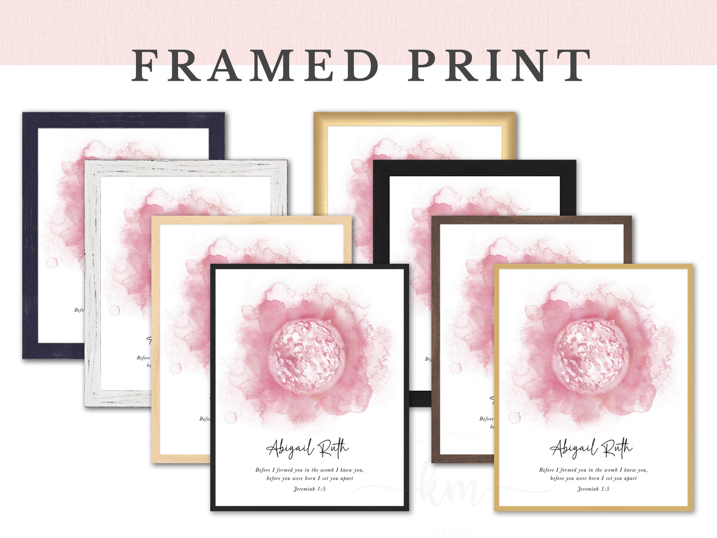 Floral Wreath Watercolor 3D Ultrasound Art (Vertical)