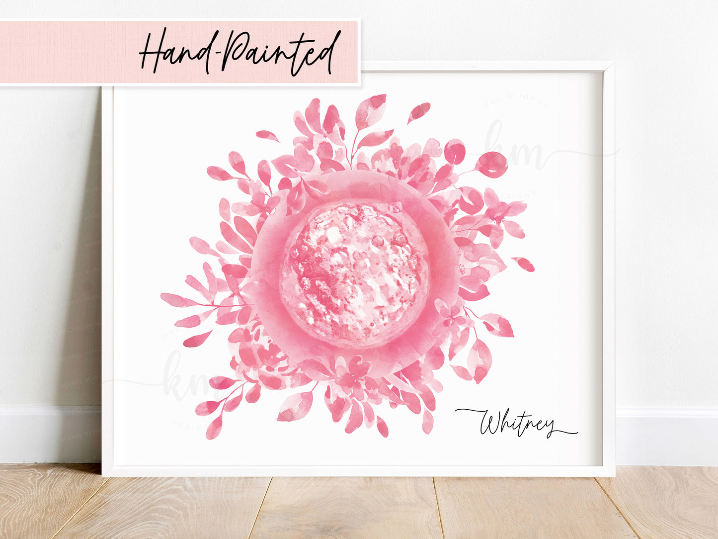 Hand-Painted Floral Watercolor IVF Embryo Art