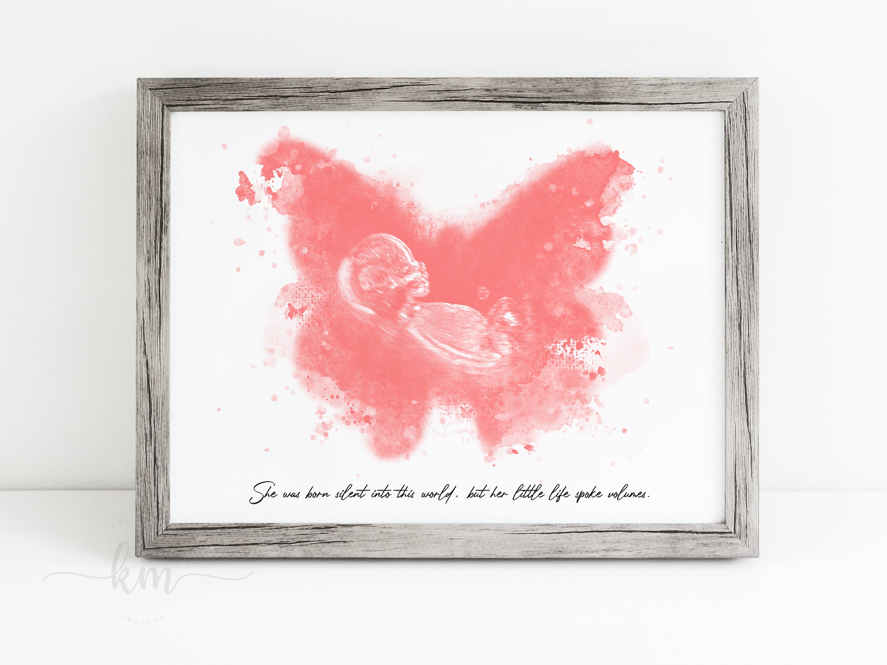 Infant Loss Butterfly Watercolor Ultrasound Art – Kel Murphy Designs