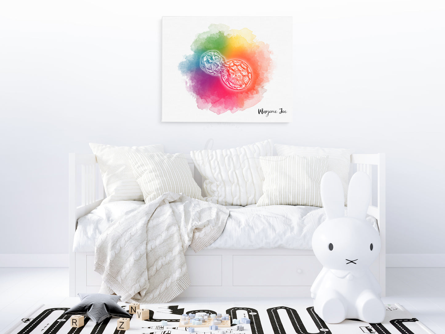 Rainbow Baby Watercolor IVF Embryo Art