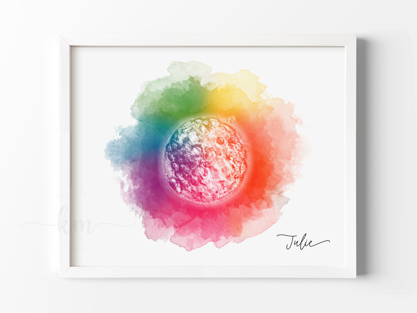 Rainbow Baby Watercolor IVF Embryo Art