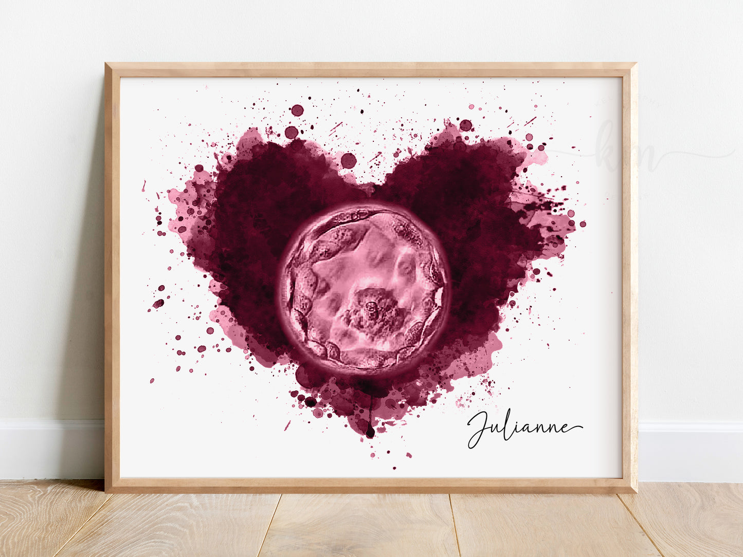 Splatter Heart Pen & Ink IVF Embryo Art