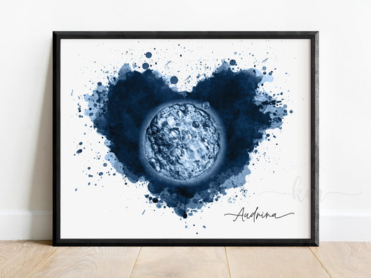 Splatter Heart Pen & Ink IVF Embryo Art