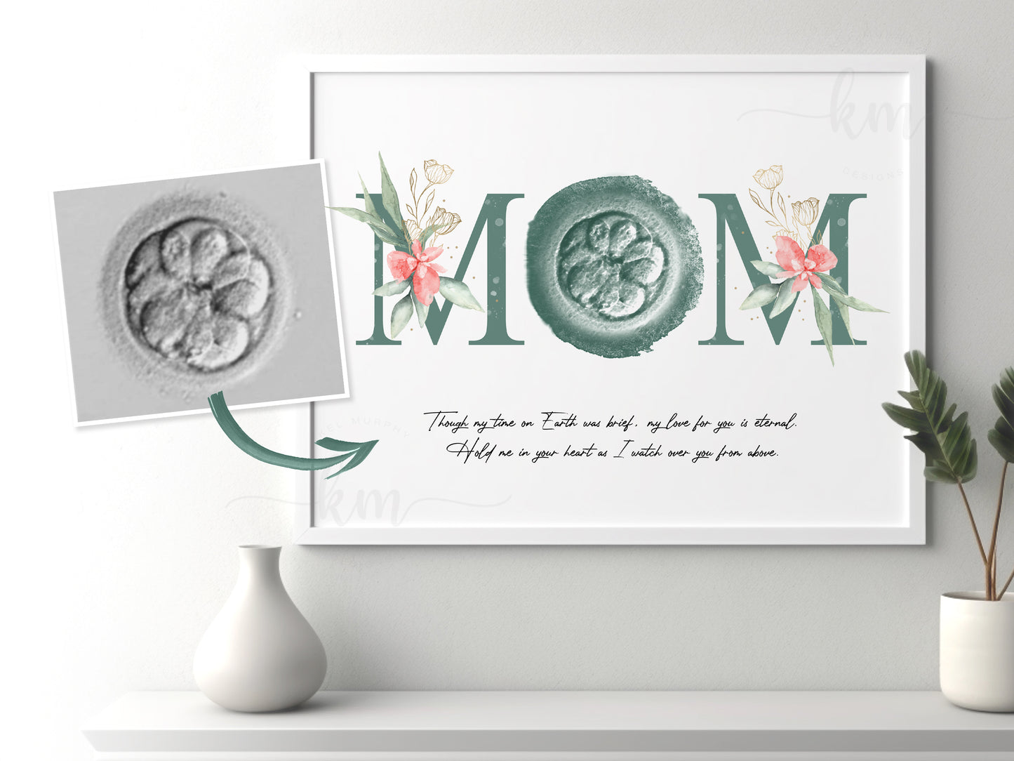 MOM Watercolor IVF Embryo Art